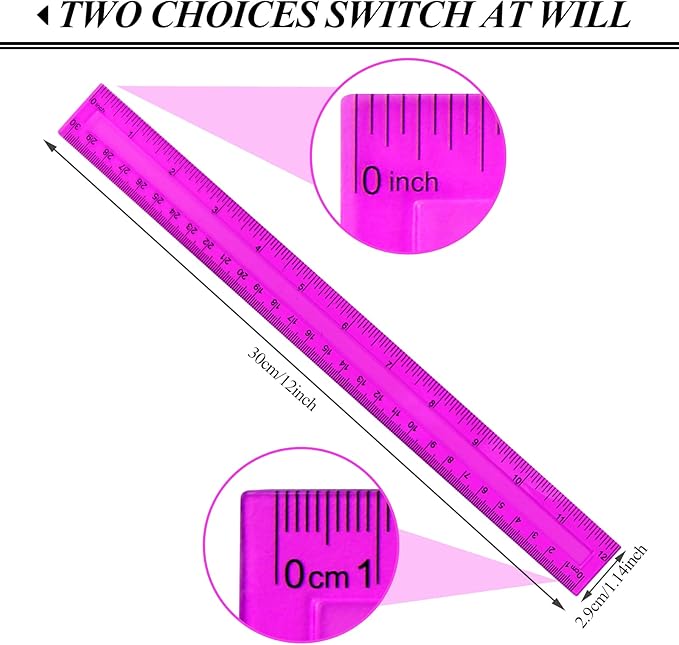 30PCS Clear Ruler, 12 Inch Plastic Rulers - Image 2