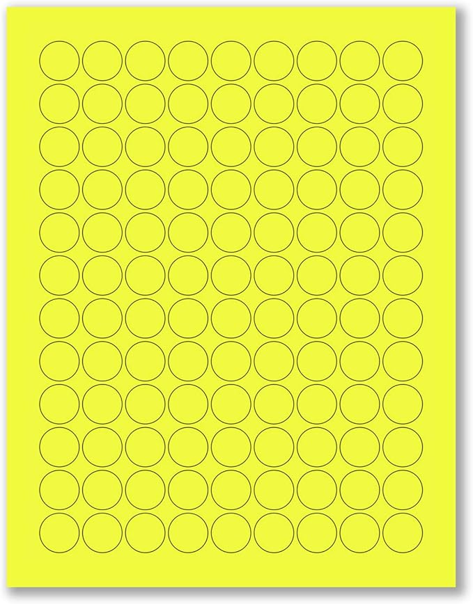 8-1/2 x 11" Neon Color High Light Fluorescent Labels by NextDayLabels