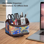 PUSU 360°Rotatable Remote Control Holder, PU Leather TV Remote Holder Caddy - Image 5