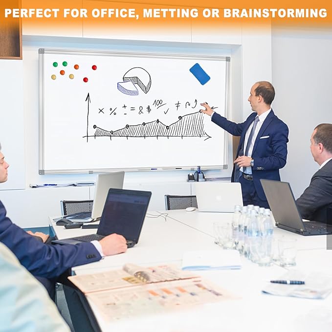 H-Qprobd Dry Erase Board for Wall 60"x40" Aluminum Presentation Magnetic - Image 3