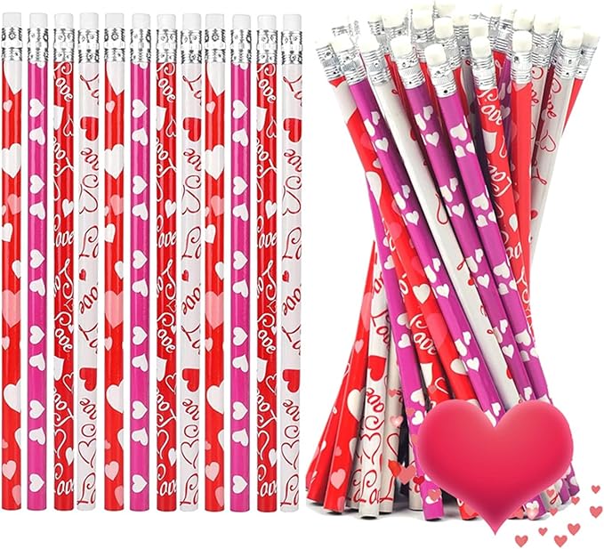 Hdagbnn 72PCS Valentine's Day Pencils, Wooden Heart Pencil by Hdagbnn