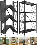 kitchen garage metal shelves, storage shelves organizer, foldable showing dimensions