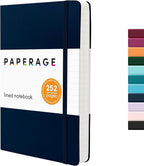 PAPERAGE Lined Journal Notebook, 252 Pages, Medium 5.6 in x 8 in by PAPERAGE