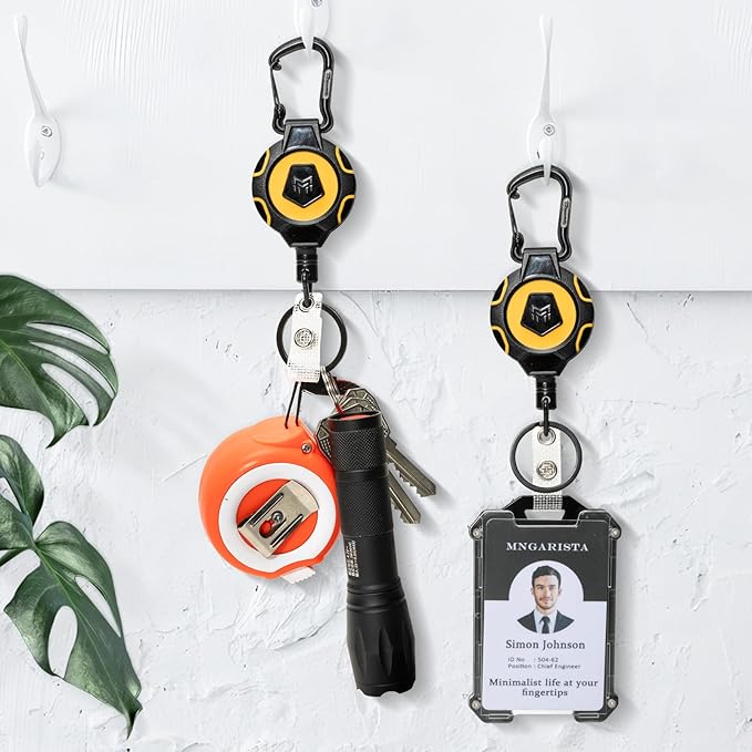 MNGARISTA 2-Pack Upgraded Retractable Keychain, 10 OZ Retraction, 31.5" - Image 2