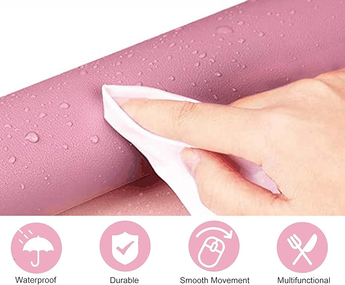 SUJAYU Dual Sided PU Leather Desk Pad, Mouse Pad, Office Desk Mat, Non-Slip - Image 5
