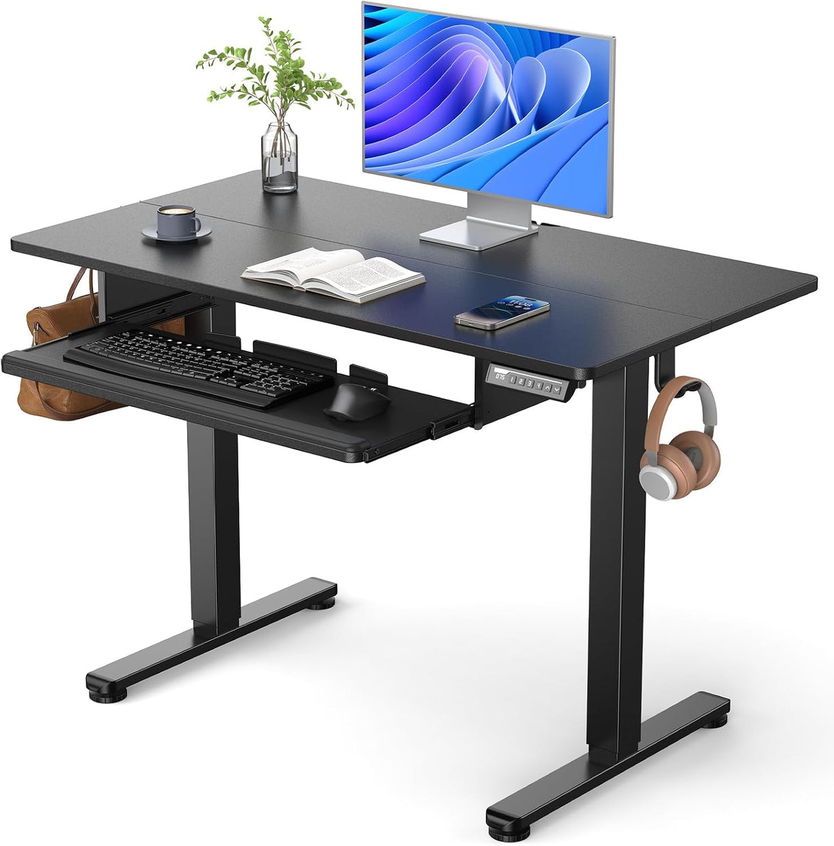 ErGear Electric Standing Desk with Keyboard Tray, 44x24 Inches Adjustable Hei...
