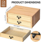 Kirigen Natural Wood Desktop Storage Cabinet -Shallow Type Drawers - Image 2
