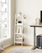 Hzuaneri Ladder Shelf, Bookshelf Bookcase, Freestanding Corner Storage Shelve - Image 8