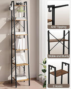 Hzuaneri Ladder Shelf, Bookshelf Bookcase, Freestanding Corner Storage Shelve - Image 6