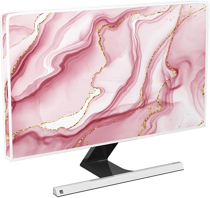 Baocicco Gold Pink Marble Waterproof TV Display Screen Cover 58, 60 Inch TV by Baocicco