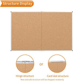 VIZ-PRO 60" x 36" Large Cork Bulletin Board, Foldable & Wall-Mounted Notice Pin - Image 3