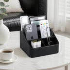 MEIBOOCH Remote Control Holder, PU Leather Small Desk Organizer - Image 2