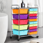 HAPPYGRILL 15-Drawer Rolling Cart, Storage Carts - Image 3