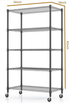 Himimi 5-Tier Heavy Duty Steel Wire Rack Storage Shelving, Adjustable Metal - Image 3