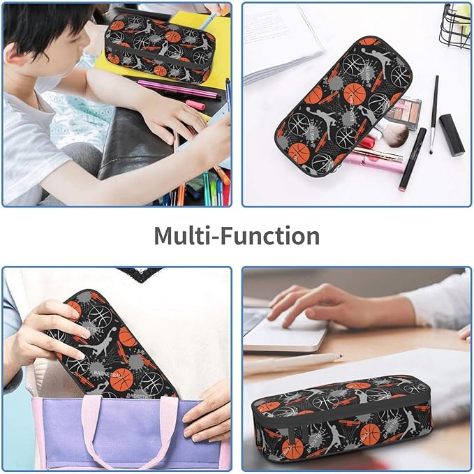 Basketball Fun Sport Ball Pencil Case Big Capacity Storage Pencil Pouch - Image 8