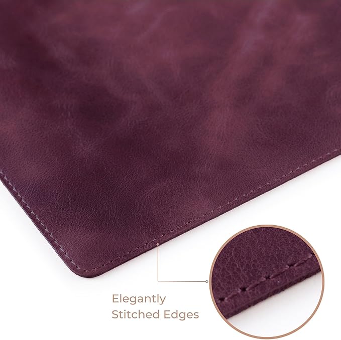 Node Leather Calfskin Leather Desk Pad – Executive Office Desk Mat - Image 3