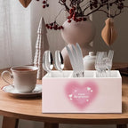 URLLUAE Preppy Pink Heart Aura Inspirational Wooden Pen Pencil Holder - Image 4