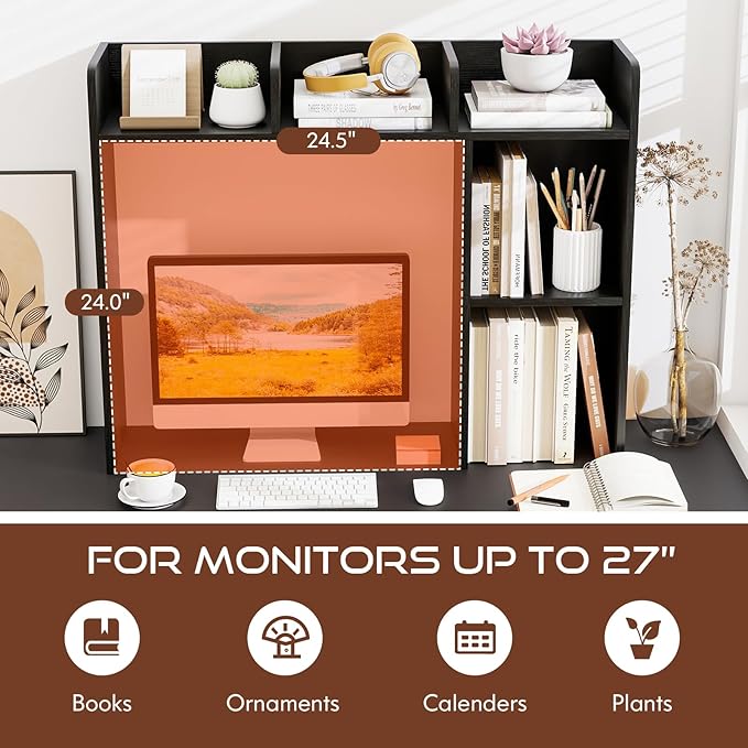 Tangkula Desktop Bookshelf, Countertop Storage Hutch - Image 7
