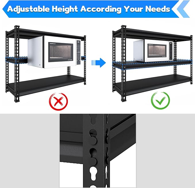 SDXYSTCE 48" W Garage Shelving Heavy Duty, 1500LBS Loads Adjustable Garage - Image 7