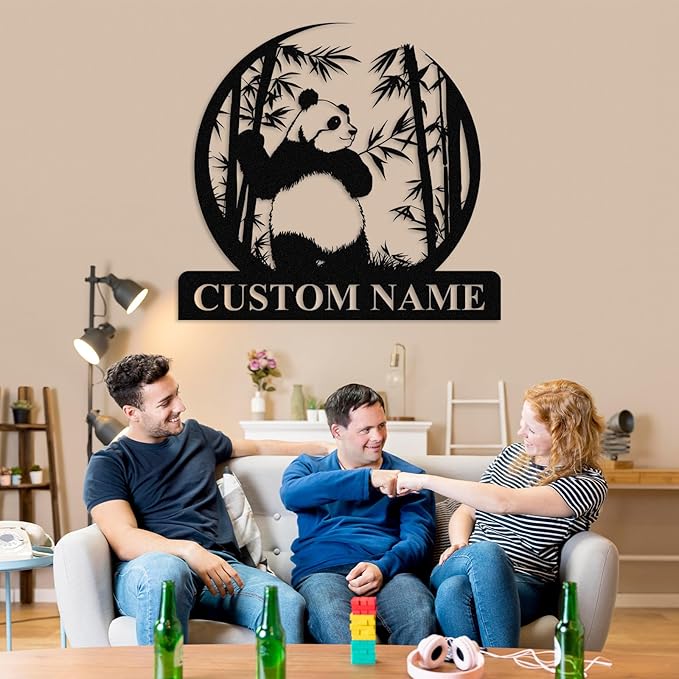 Personalized Panda Metal Sign | Family Name Sign | Panda Home Decor | Custom - Image 5