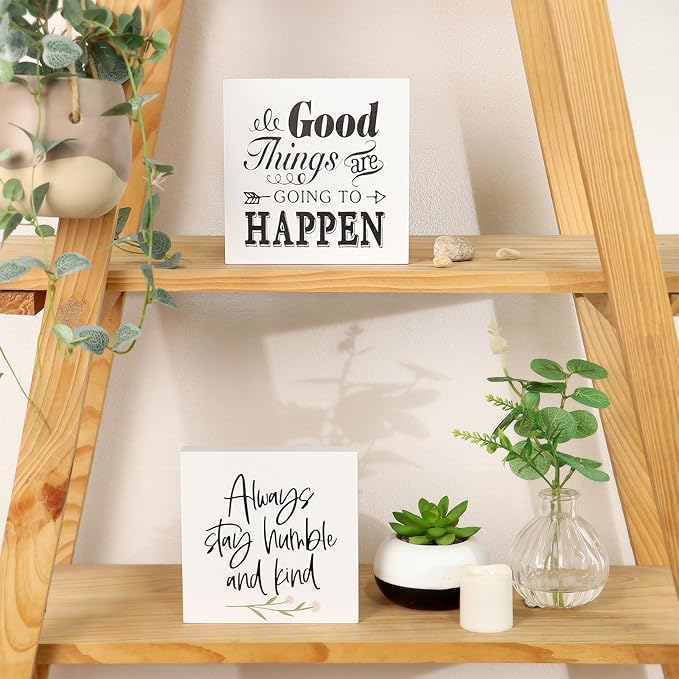 3 PCS Inspirational Wooden Box Signs - Image 2