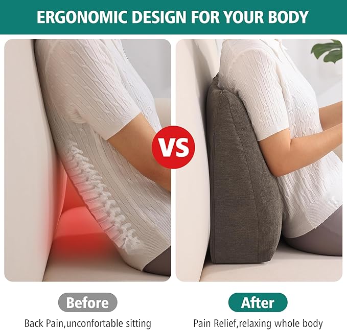 TANYOO Back Support Pillow for Recliner Soft Dual Layer Lumbar Support Pillow - Image 3