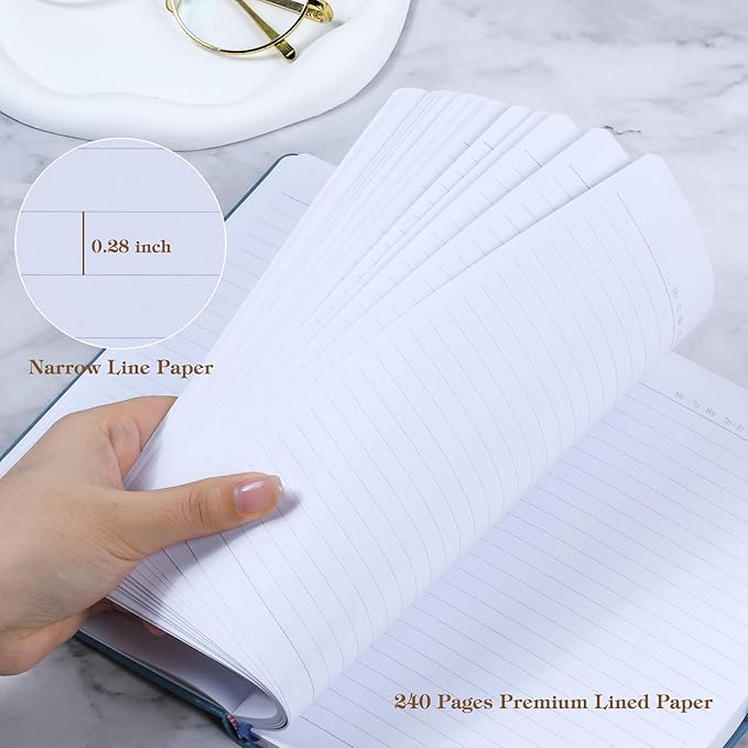 POPRUN A5 Lined Journal Notebooks, 8 Pack Leather Hardcover Thick Notebook - Image 3