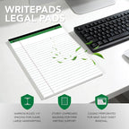 KAISA White Legal Pads Writing Pads Recycled Paper 5"x8" Narrow Ruled Lined - Image 3