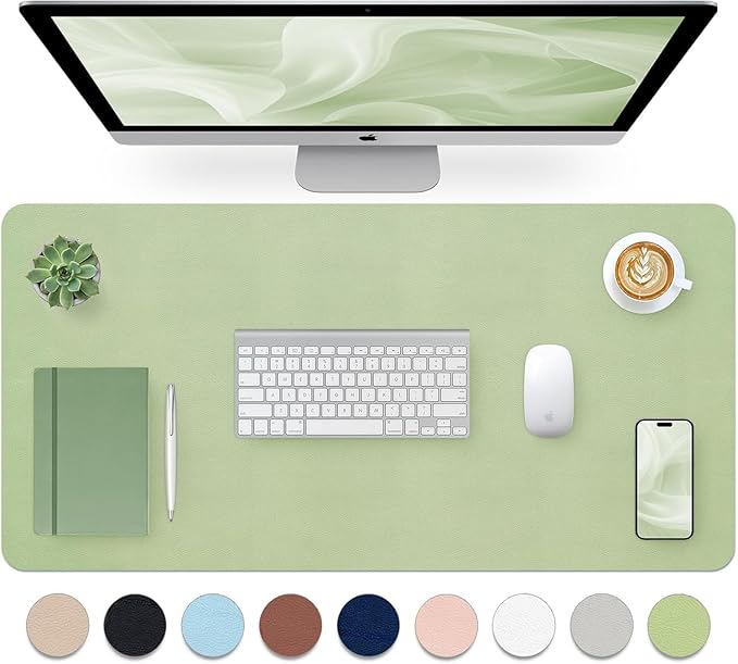 Bloss Green Desk Mat, Mouse Pad, Waterproof Leather Desk Pad, Desk Matt by Bloss