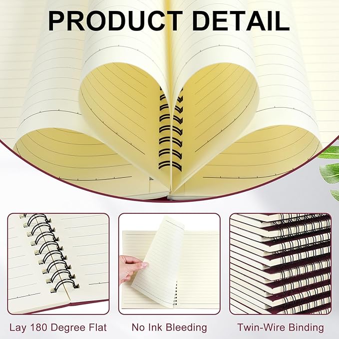 Yahenda 18 Pcs Spiral Notebook Bulk A5 Journal Lined 8.3'' x 5.5'' Writing - Image 2