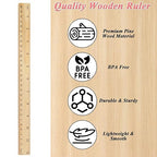 QTLCOHD 144 Pack 12 Inch Wooden Ruler, Pine Wood Measuring Rulers Bulk - Image 3