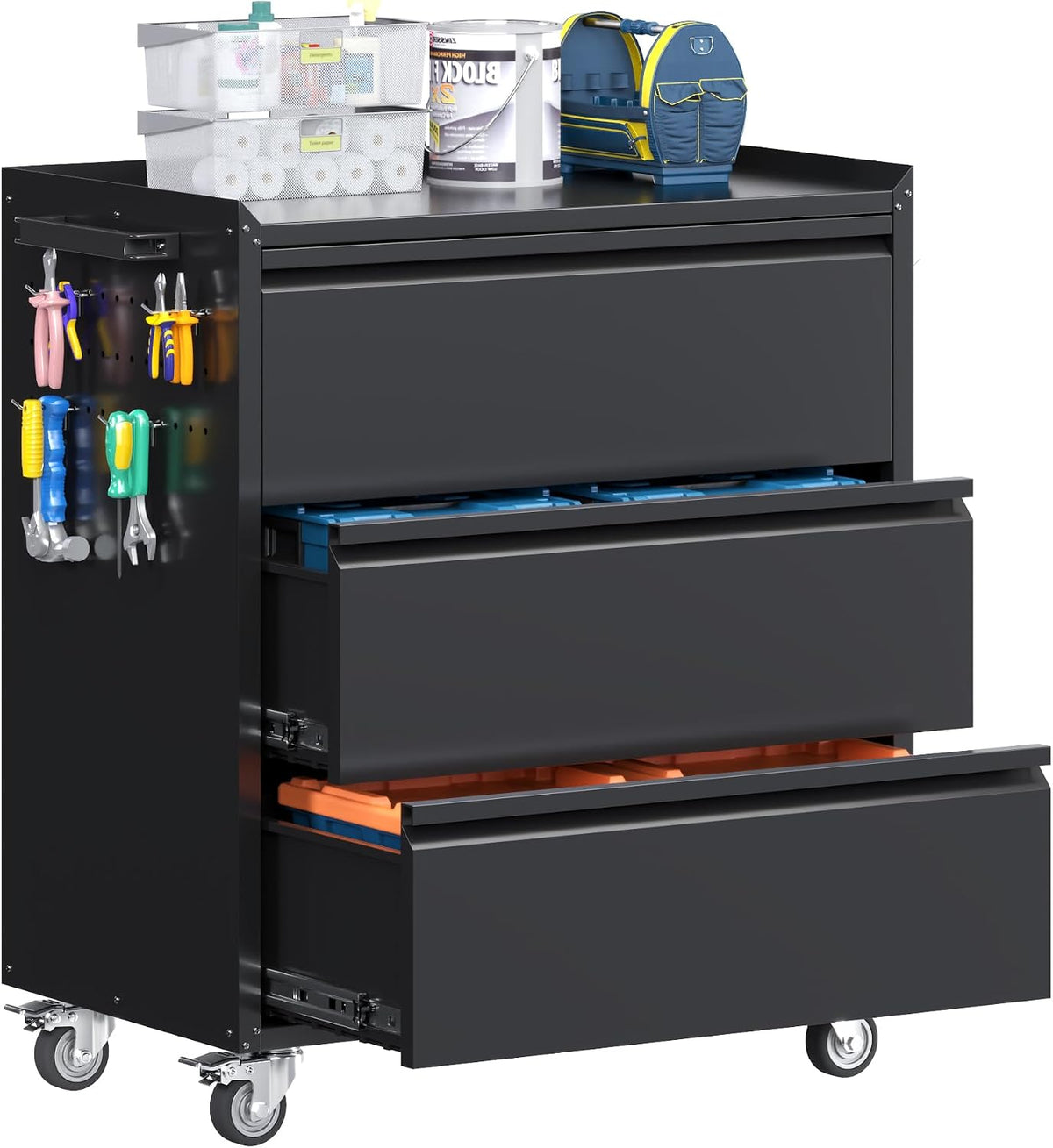 aobabo garage storage cabinet with 3 drawers and, main product view