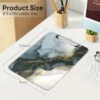 Luminzo Plastic Cute Clipboard Low-Profile Metal Clip, A4 Letter Size 9 x 12.5 - Image 2
