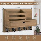 Lucundm Key Holder Wall Mount, Mail Holder - Image 2