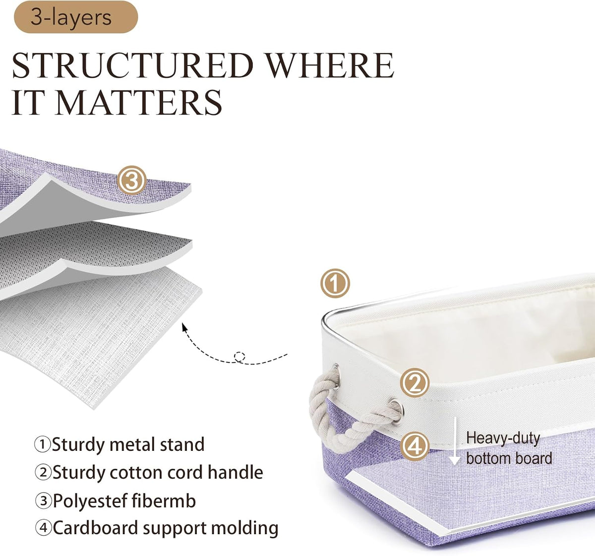 11.8x7.9x5.2 Inch Fabric Small Storage Bins with Handles 6 Pack