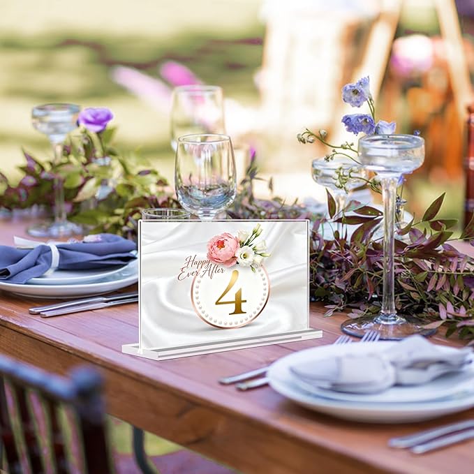 Acrylic Sign Holder 7x5, 6 Pack Clear Double Sided Table Sign Holder Horizontal - Image 2