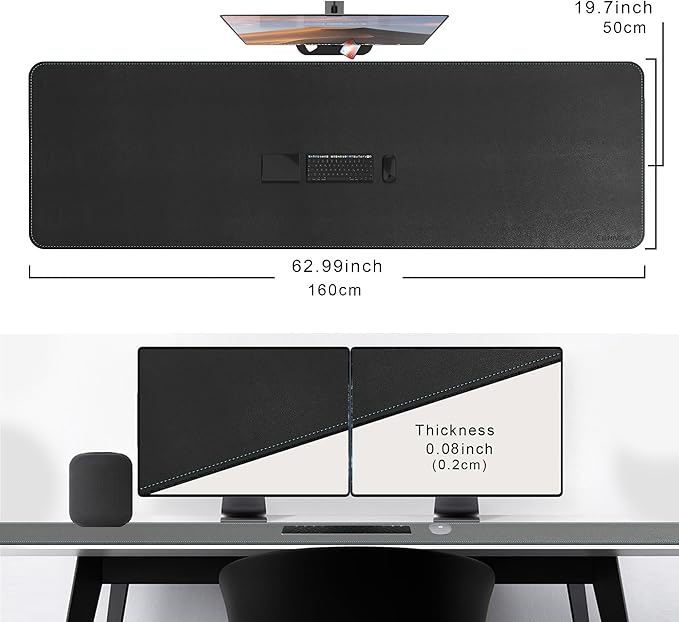 CENNBIE Leather Desk Mat Large, Extended Non-Slip Mouse Pad, Waterproof PU - Image 2