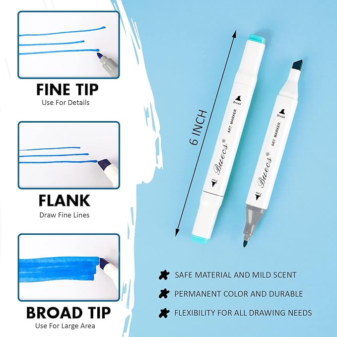 Buecs Alcohol Markers: Double Tipped Art Marker, suitable - Image 4