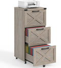 3 drawers tall farmhouse file cabinet with wheels, main product view