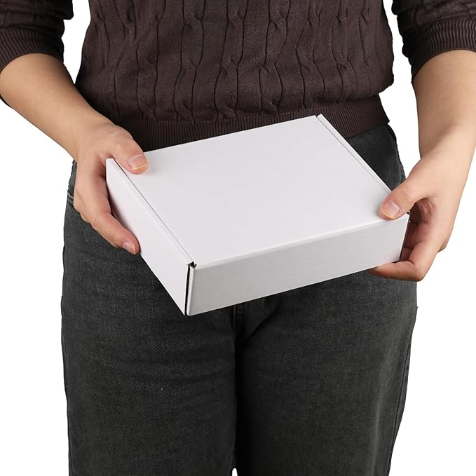 PHAREGE 8x6x2 Inch Shipping Boxes 25 Pack White, Tab Lock Tuck Top Mailer Boxes - Image 4