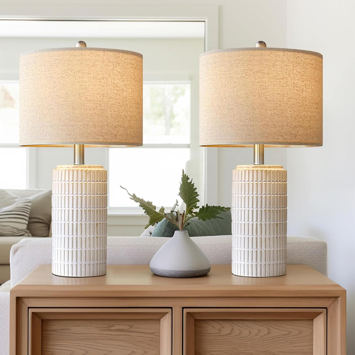 pokat 23" modern ceramic table lamp set of, main product view