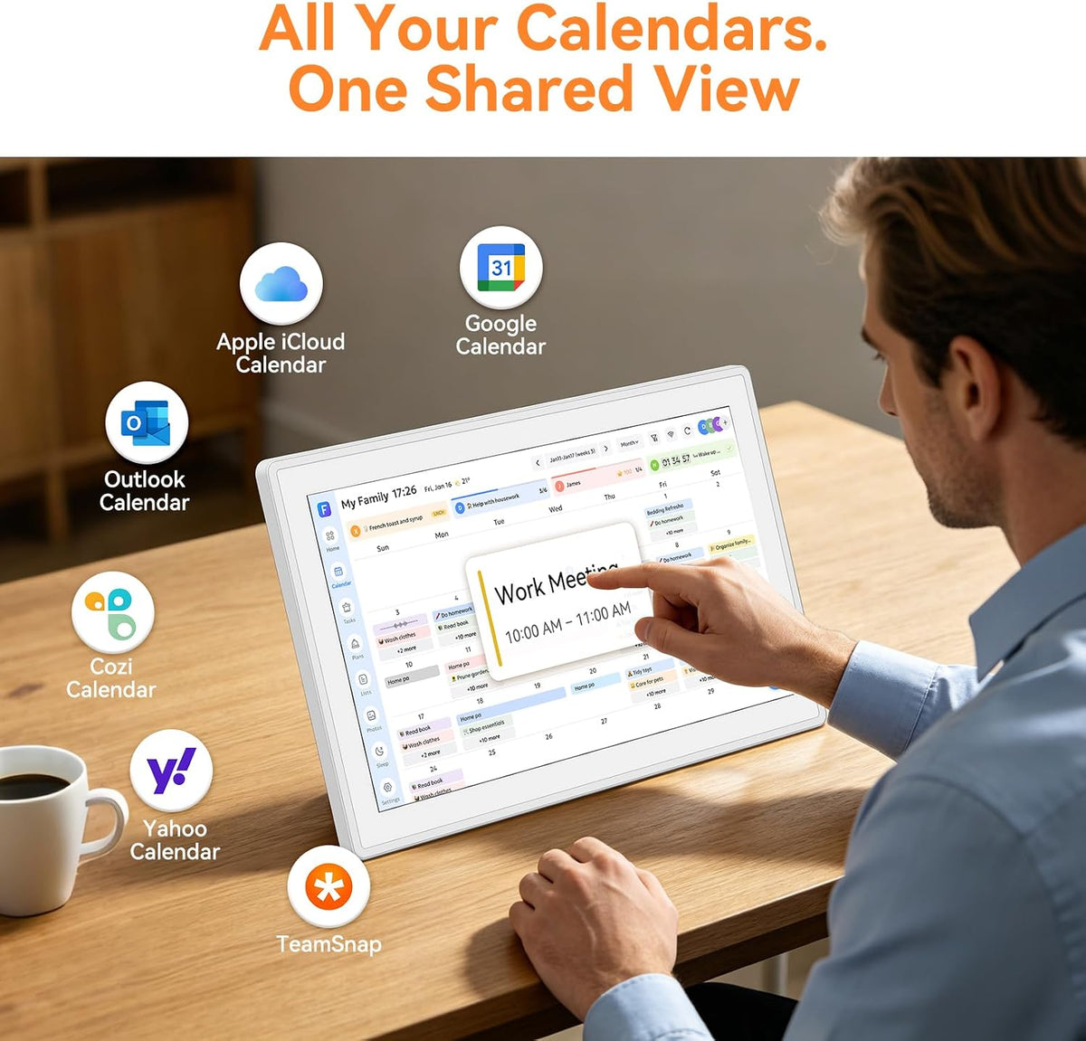 21.5" Smart Digital Calendar - Family Hub Planner with Chort Chart