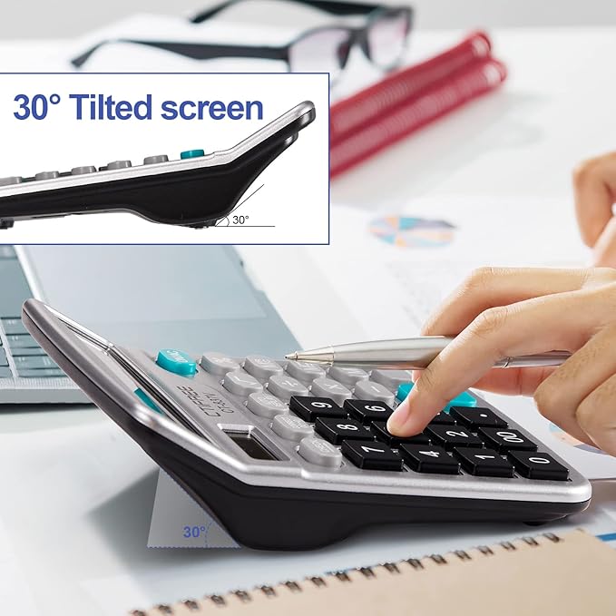 Flutesan 8 Pack Calculator Bulk 12 Digit Solar Power Calculator Solar and - Image 5