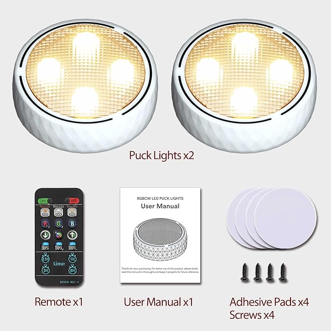 Onumii Puck Lights with Remote Battery Operated ED Under Cabinet Lighting - Image 6
