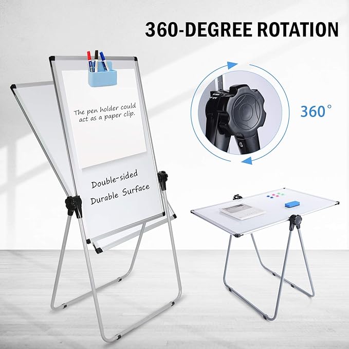 UIFER Stand White Board, Double Sided Magnetic Dry Erase Board Height - Image 4