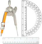 4 Pieces Geometry Math Set Compass by MOTOTO