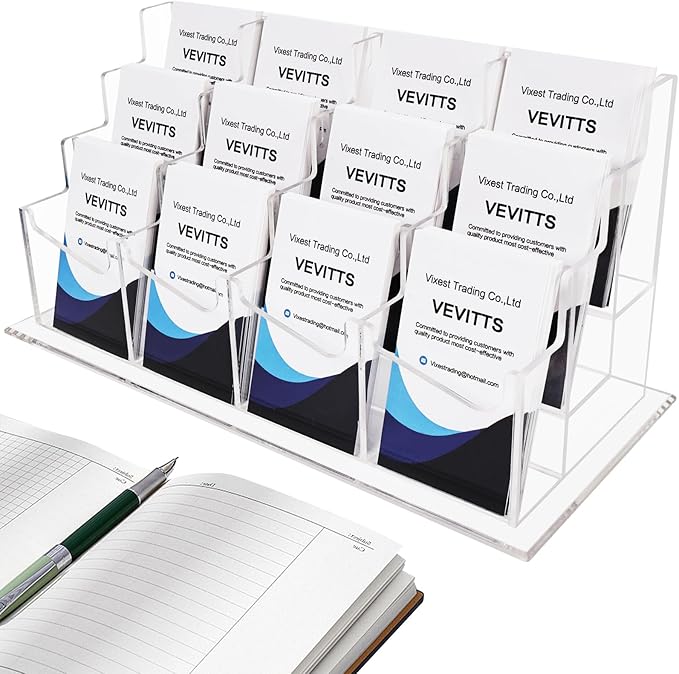 Vevitts Vertical Business Card Holder, Acrylic Business Card Display, Home & by Vevitts