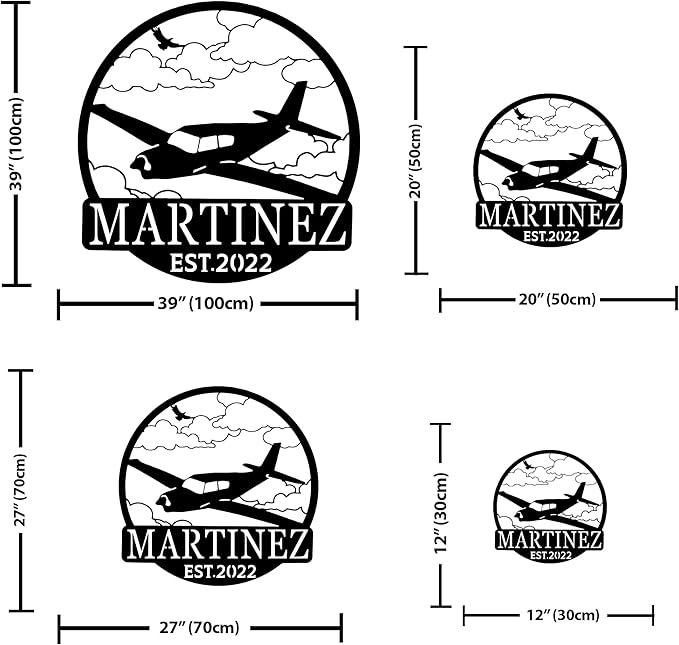 Personalized Metal Airplane Wall Art, Airplane Name Sign, Customized Pilot Name - Image 4