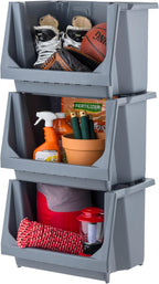 iris usa 3-pack large open front storage bins, main product view