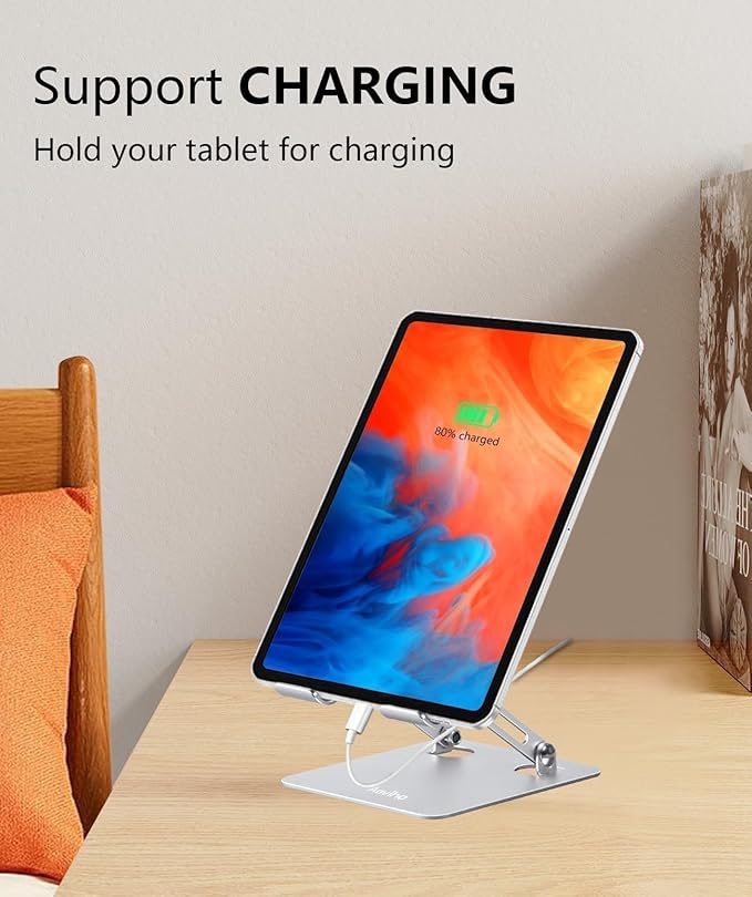 Aoviho Tablet Stand Holder for Desk, Adjustable Desktop Tablet Holder, Foldable - Image 3